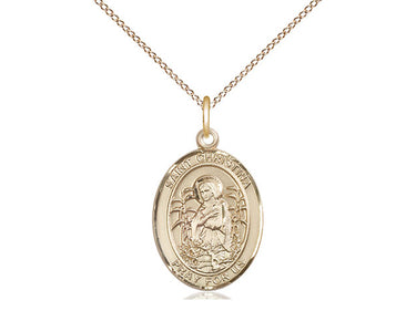 14kt Gold Filled St. Christina the Astonishing patron saint medal necklace with 18 inch chain by Bliss