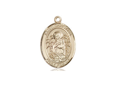 14kt Solid Gold St. Christina the Astonishing patron saint medal pendant by Bliss Manufacturing