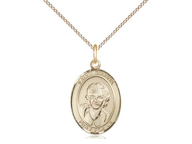14kt Gold Filled St. Gianna Beretta Molla Patron Saint Medal Necklace 3/4 x 1/2 inch on 18 inch Chain by Bliss