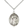 Sterling Silver St. Wolfgang Patron Saint Medal Necklace 3/4 x 1/2 inch with 18 inch chain handmade by Bliss Manufacturing USA