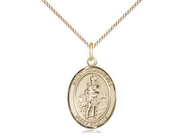 14kt gold filled St. Cornelius patron saint medal necklace with 18 inch chain by Bliss Manufacturing