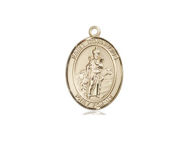 14kt solid gold St. Cornelius patron saint medal pendant, 3/4 x 1/2 inches, handcrafted in USA by Bliss Manufacturing