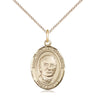 14kt gold filled St. Hannibal di Francia patron saint medal necklace, 3/4x1/2 inch pendant on 18 inch chain, handcrafted by Bliss Manufacturing USA