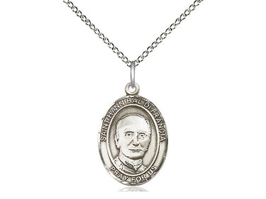Sterling Silver St. Hannibal Patron Saint Medal Necklace 3/4x1/2 inch with 18 inch Chain by Bliss