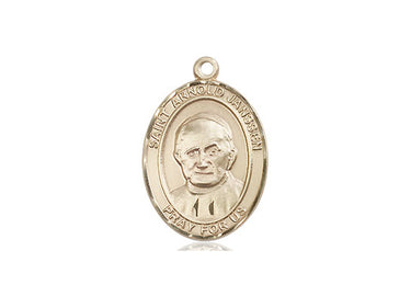 14kt solid gold St. Arnold Janssen medium patron saint medal pendant by Bliss Manufacturing