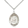 Sterling Silver St. Joseph Freinademetz patron saint medal necklace 3/4 inch by 1/2 inch with 18 inch chain made by Bliss
