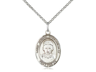 Sterling Silver St. Joseph Freinademetz patron saint medal necklace 3/4 inch by 1/2 inch with 18 inch chain made by Bliss
