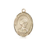 14kt solid gold St. Louis Marie De Montfort patron saint medal pendant, 3/4 x 1/2 inches, handcrafted by Bliss Manufacturing