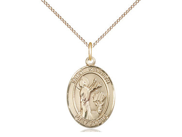 14kt Gold Filled St. Kenneth Medal Necklace 3/4 inch by Bliss Manufacturing