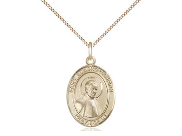 14kt Gold Filled St. Edmund Campion patron saint medal necklace 3/4 inch pendant 18 inch chain Bliss