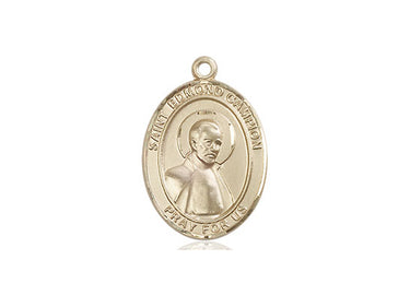 14kt Solid Gold St. Edmund Campion Catholic patron saint medal pendant, 3/4 inch medium size, handcrafted by Bliss USA