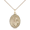 14kt Gold Filled St. Rene Goupil Catholic patron saint medal necklace 3/4 inch pendant 18 inch chain Bliss
