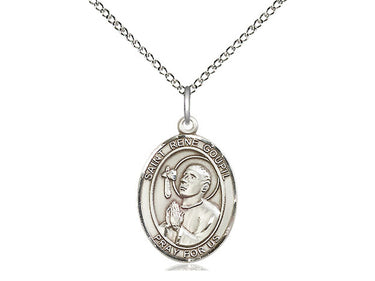 Sterling Silver St. Rene Goupil Patron Saint Medal Necklace 3/4 x 1/2 inch with 18 inch Chain by Bliss