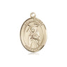 14kt solid gold St. Regina patron saint medal pendant 3/4 x 1/2 inch handcrafted by Bliss Manufacturing