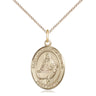 14kt Gold Filled St. Catherine of Sweden patron saint medal necklace, 3/4 x 1/2 inch pendant, 18 inch chain, handcrafted by Bliss Manufacturing USA