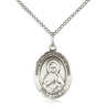 Sterling silver Immaculate Heart of Mary medal necklace, 3/4 inch medium pendant on 18 inch chain, handcrafted by Bliss Manufacturing USA