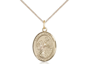 14kt Gold Filled St Nimatullah Patron Saint Medal Necklace 3/4 inch by 1/2 inch on 18 inch chain by Bliss