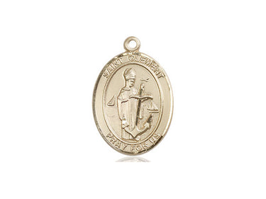 14kt Solid Gold St. Clement Catholic Patron Saint Medal Pendant 3/4 x 1/2 inches Bliss USA