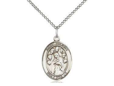Sterling Silver St. Felicity patron saint medal necklace with 3/4 x 1/2 inch medal on 18 inch chain by Bliss