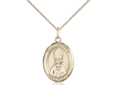 14kt gold filled St. Anselm of Canterbury patron saint medal necklace with 18 inch chain by Bliss