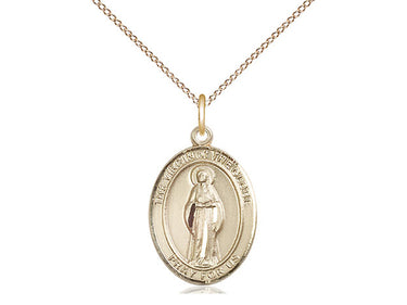 14kt Gold Filled Virgin of the Globe Medal Necklace 3/4 x 1/2 inch with 18 inch Chain by Bliss USA