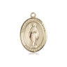 14kt Solid Gold Virgin of the Globe Medal Pendant 3/4 inch by 1/2 inch handcrafted by Bliss Manufacturing