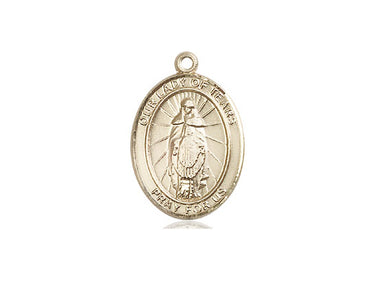 14kt Solid Gold Our Lady of Tears Medal Pendant 3/4 x 1/2 inch handcrafted by Bliss