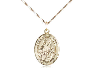 Gold Filled Our Lady of Grapes Medal Necklace 3/4 x 1/2 inch with 18 inch Chain by Bliss