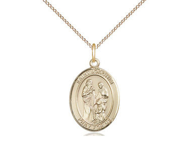 14kt Gold Filled St. Joachim patron saint medal necklace 3/4 inch by 1/2 inch with 18 inch chain made by Bliss