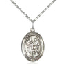 Sterling Silver St. Joachim Patron Saint Medal Necklace with 18 inch chain, 3/4 x 1/2 inch pendant, USA made by Bliss Manufacturing