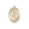14kt solid gold St. Giles patron saint medal pendant, 3/4 inch by 1/2 inch, handcrafted in USA by Bliss Manufacturing