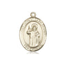 14kt Solid Gold St. John of Capistrano Medal Pendant, 3/4 inch x 1/2 inch, patron saint of jurists, handcrafted by Bliss
