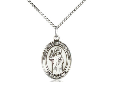 Sterling Silver St. John of Capistrano Patron Saint Medal Necklace with 18 inch chain, 3/4 x 1/2 inch pendant, USA made by Bliss