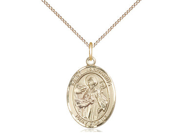 14kt Gold Filled St. Januarius Patron Saint Medal Necklace 3/4 inch with 18 inch Chain by Bliss Manufacturing