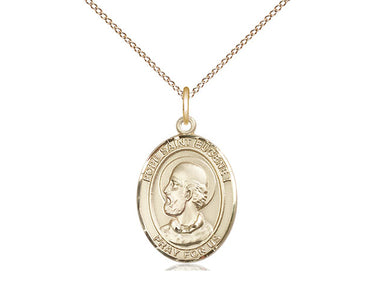 14kt gold filled Pope St. Eugene I oval medal necklace with 18 inch curb chain by Bliss Manufacturing