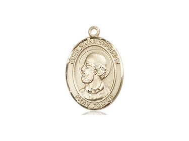 14kt Solid Gold Pope St. Eugene I Medal Pendant 3/4 x 1/2 handcrafted by Bliss Manufacturing USA