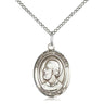 Sterling silver Pope St. Eugene I medal necklace 3/4x1/2 inch with 18 inch chain by Bliss Manufacturing
