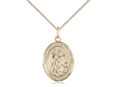 14kt gold filled St. Adrian of Nicomedia patron saint medal necklace with 18 inch chain by Bliss