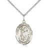 Sterling Silver St. Adrian of Nicomedia Medium Patron Saint Medal Necklace 3/4 x 1/2 inch on 18 inch chain handcrafted by Bliss