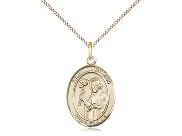 14kt Gold Filled St. Dunstan Patron Saint Medal Necklace 3/4 x 1/2 inch with 18 inch chain by Bliss