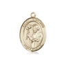 14kt Solid Gold St. Dunstan Patron Saint Medal Pendant 3/4 x 1/2 inch handcrafted by Bliss Manufacturing