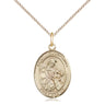 14kt Gold Filled St. Eustachius Medium Patron Saint Medal Necklace 3/4 x 1/2 inch on 18 inch Chain by Bliss