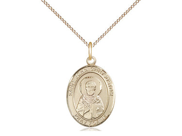14kt Gold Filled St. John Chrysostom Patron Saint Medal Necklace 3/4 inch with 18 inch Chain by Bliss Manufacturing