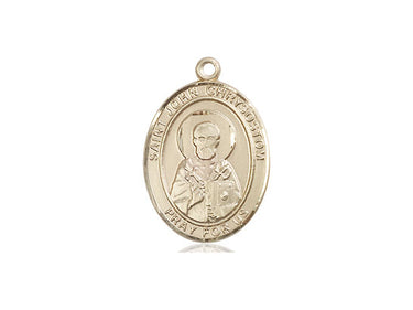 14kt solid gold St. John Chrysostom patron saint medal pendant 3/4 inch by Bliss Manufacturing USA