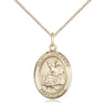 14kt Gold Filled St. John Licci patron saint medal necklace with 18 inch chain by Bliss Manufacturing