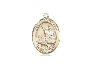 14kt solid gold St. John Licci patron saint medal pendant 3/4 inch by 1/2 inch handcrafted by Bliss