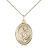 14kt gold filled St. Paula patron saint medal necklace, 3/4 x 1/2 inch with 18 inch chain, handcrafted by Bliss Manufacturing USA