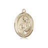 14kt Solid Gold St. Paula Patron Saint Medal Pendant 3/4 x 1/2 inch handcrafted by Bliss