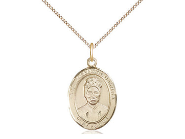 14kt Gold Filled St. Josephine Bakhita patron saint medal necklace with 18 inch chain by Bliss