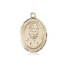 14kt solid gold St. Josephine Bakhita patron saint medal pendant, 3/4 inch by 1/2 inch, handcrafted by Bliss Manufacturing USA
